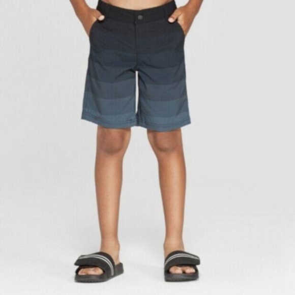 Boys' Black Ombre Hybrid Swim Trunks - Picture 1 of 3